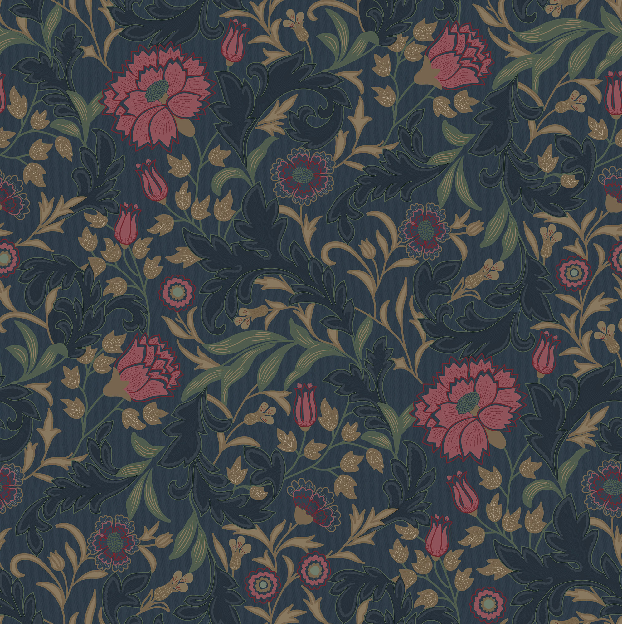 Dutch Wallcoverings Eleganza - Bilbury Navy - Donkerblauw