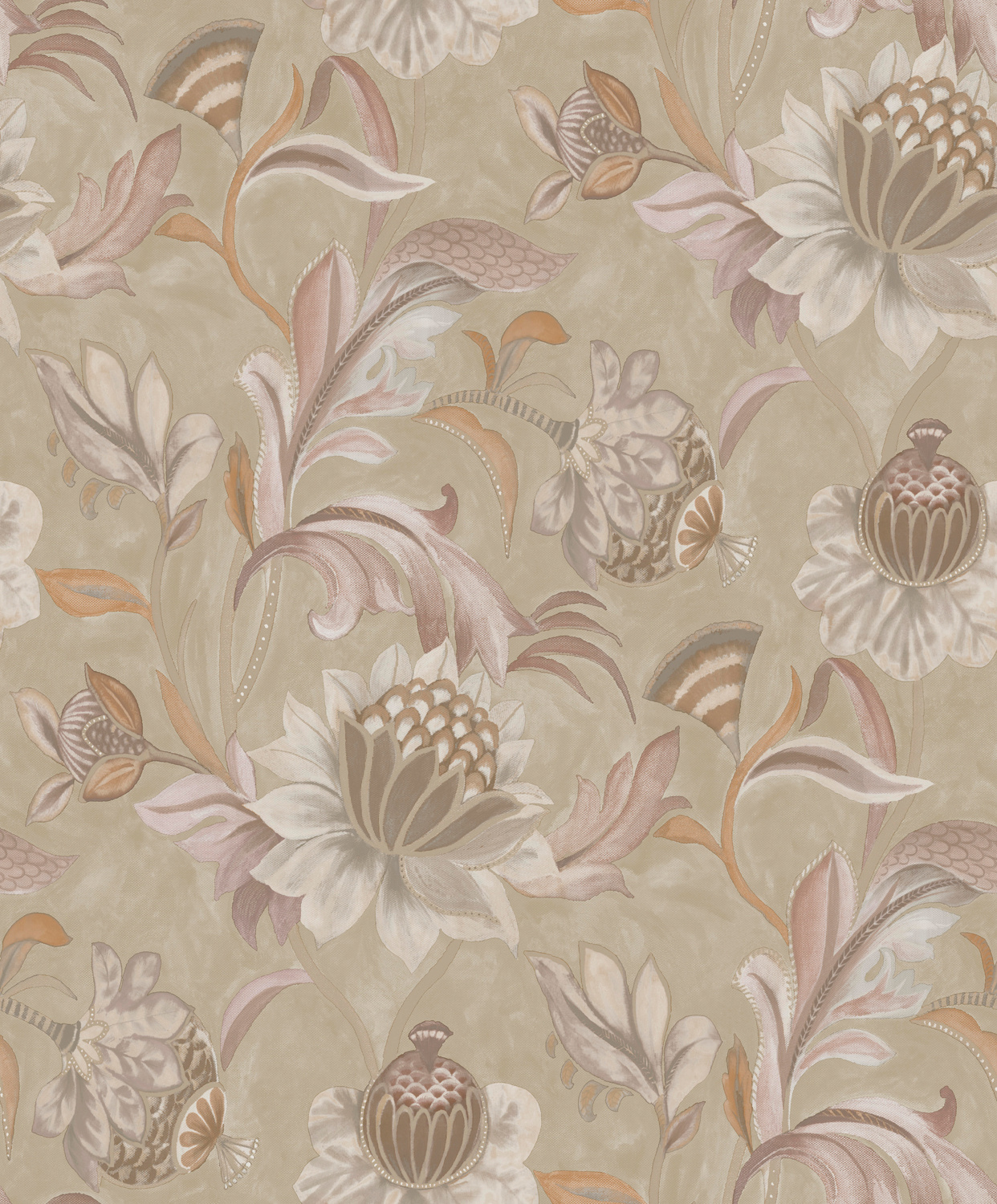 Dutch Wallcoverings Arabesque - Cecelia Blush Coral - Bruin