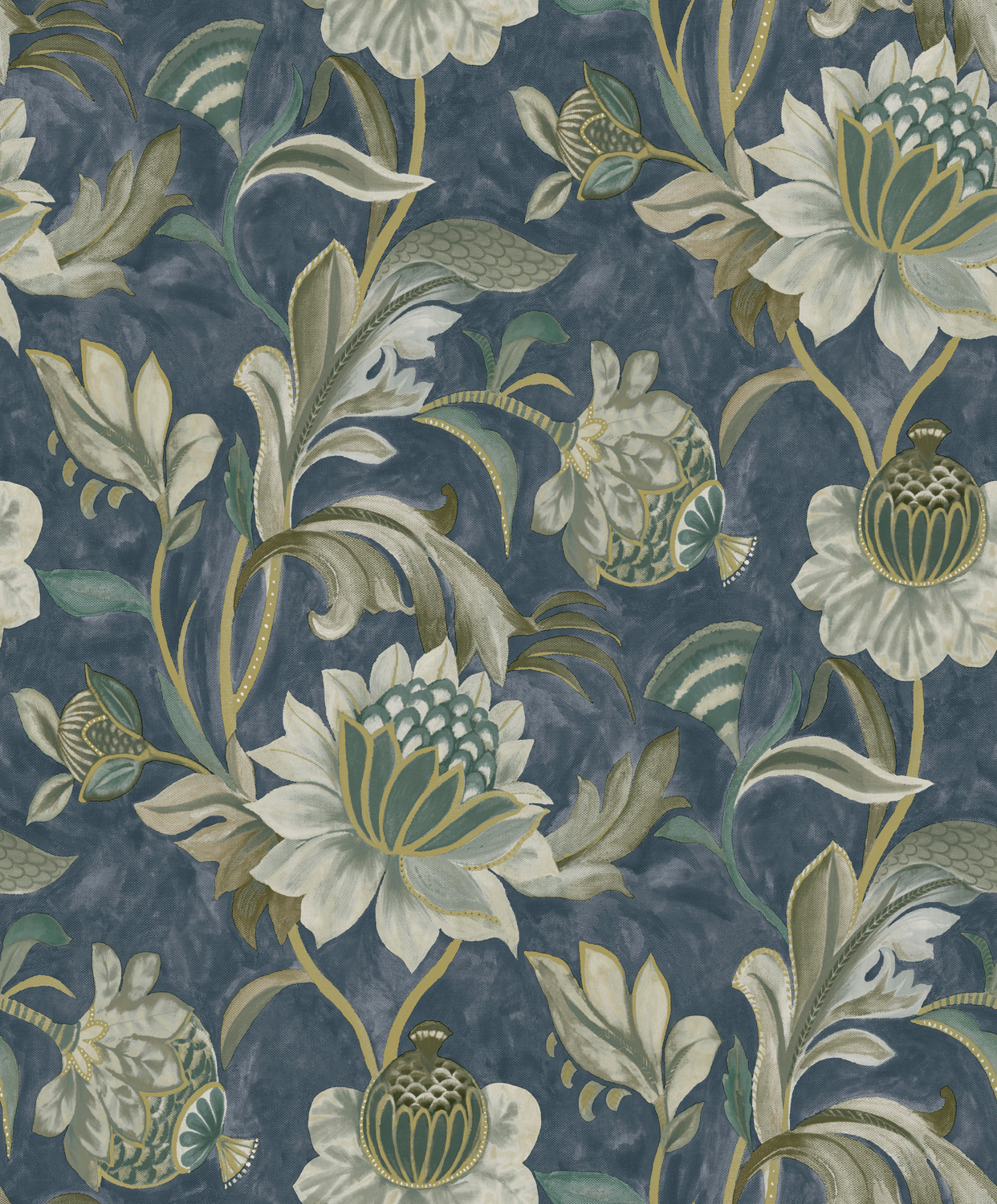 Dutch Wallcoverings Arabesque - Cecelia Navy - Multi