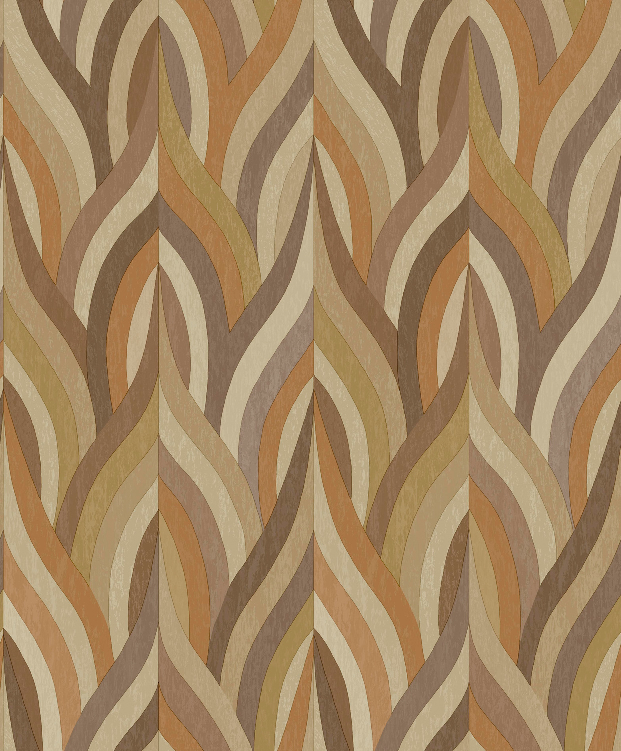 Dutch Wallcoverings Arabesque - Arabesque Orange/Mocha - Multi