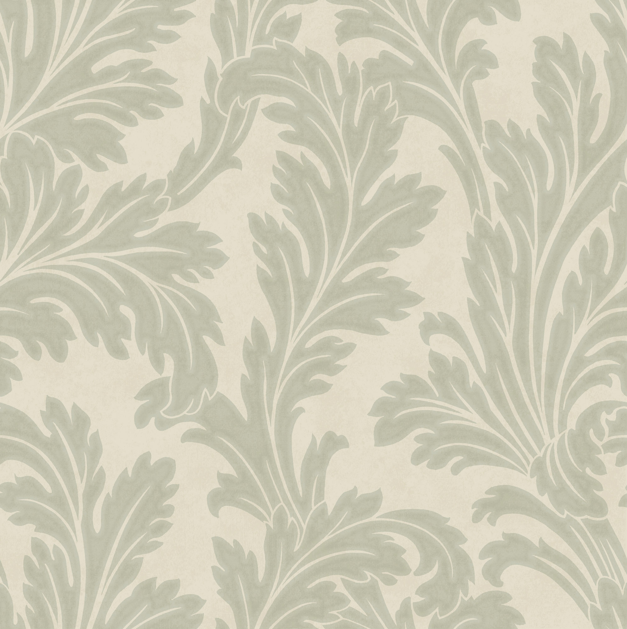 Dutch Wallcoverings Eleganza - Acanthus Sage/Cream - Groen/Creme