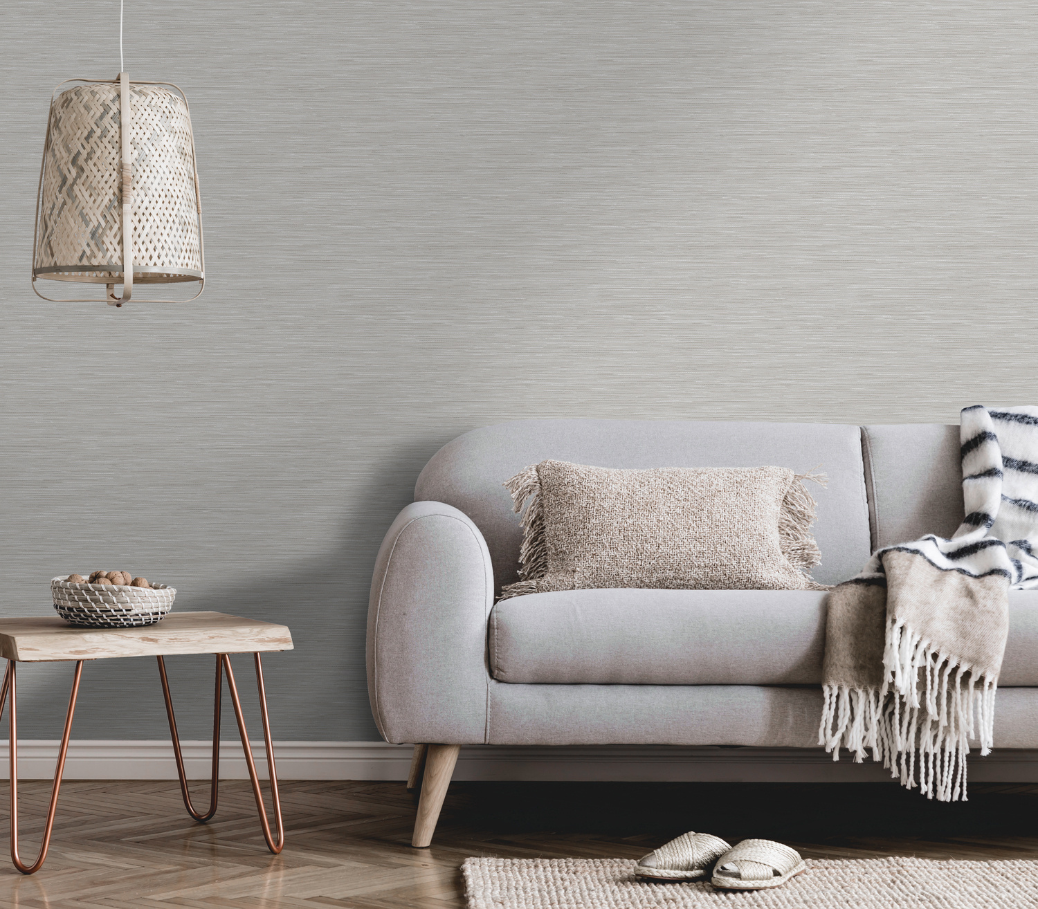 Dutch Wallcoverings Khalili - Bambara Texture Grey - Grijs