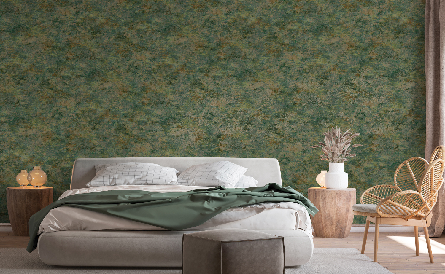 Dutch Wallcoverings Khalili - Ozbek Emerald Green - Groen