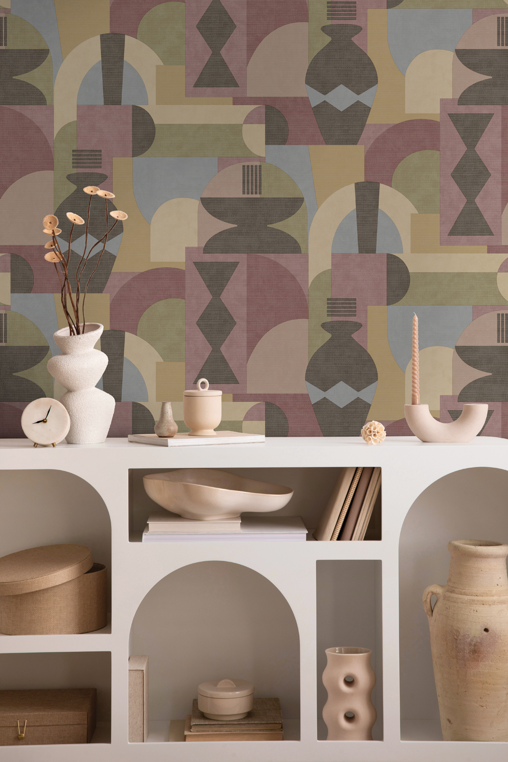 Dutch Wallcoverings Khalili - Khalili Maroon/Beige - Multi