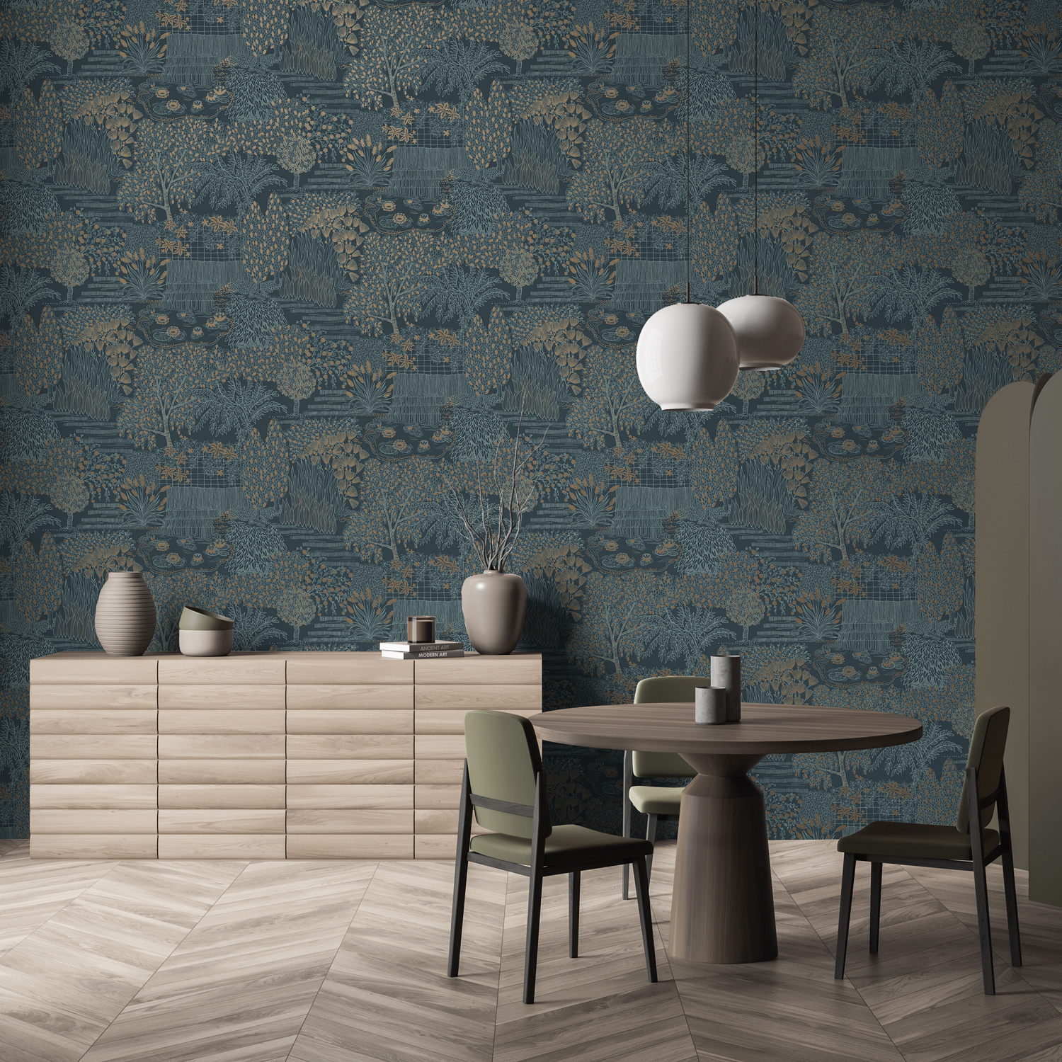 Dutch Wallcoverings Khalili - Mirissa Blue - Blauw