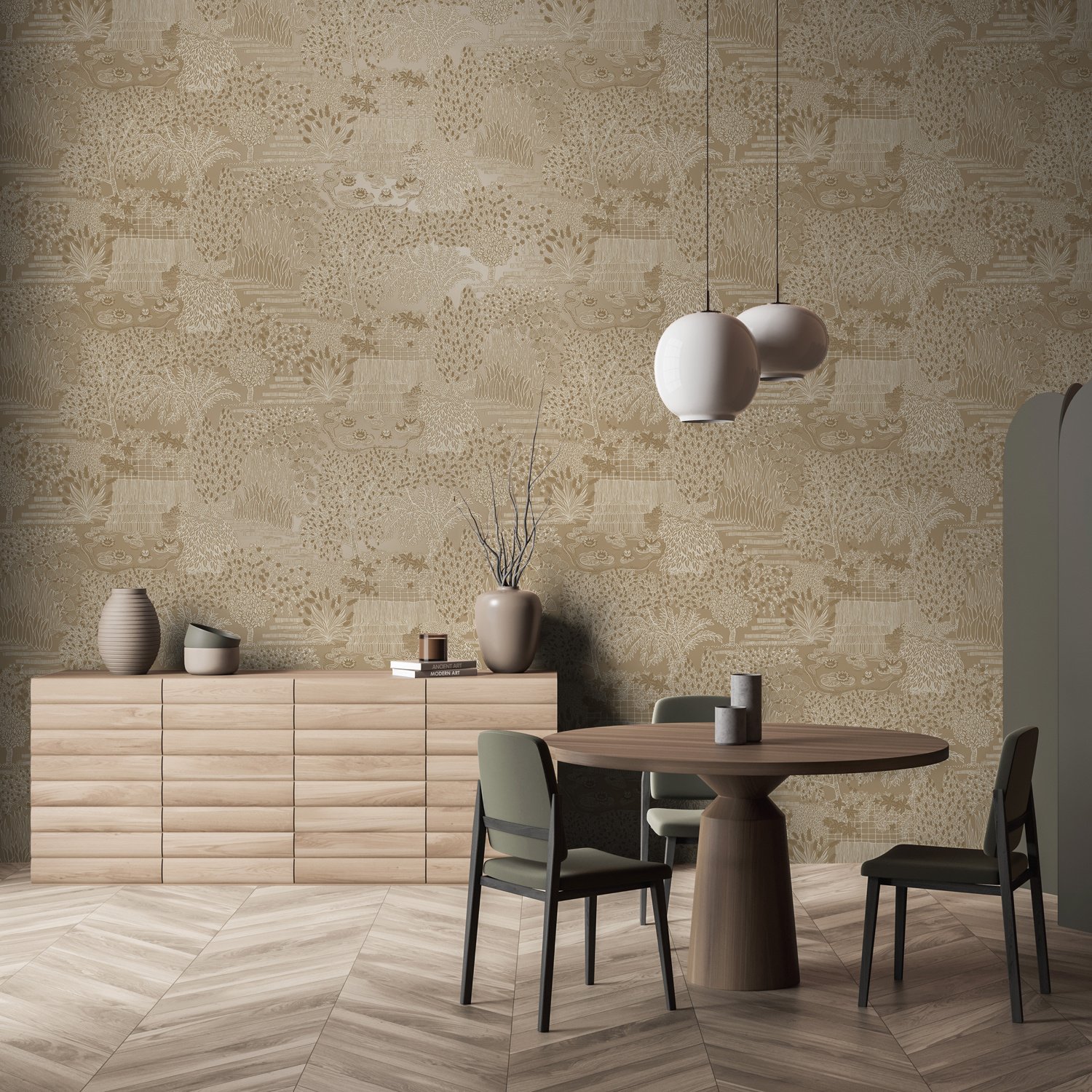 Dutch Wallcoverings Khalili - Mirissa Gold - Goud