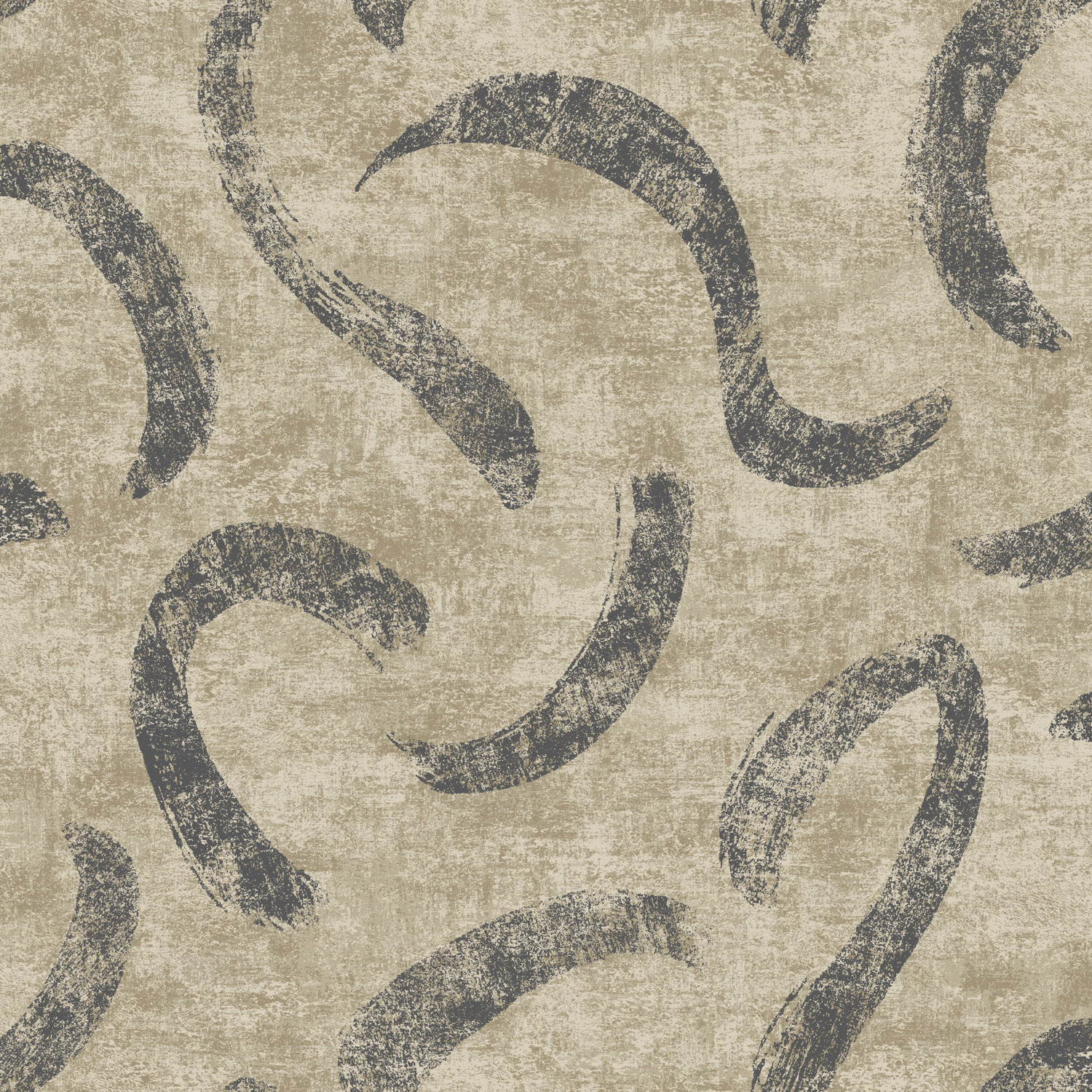 Dutch Wallcoverings Sahara - Sirocco Linen & Noir - Beige/Zwart