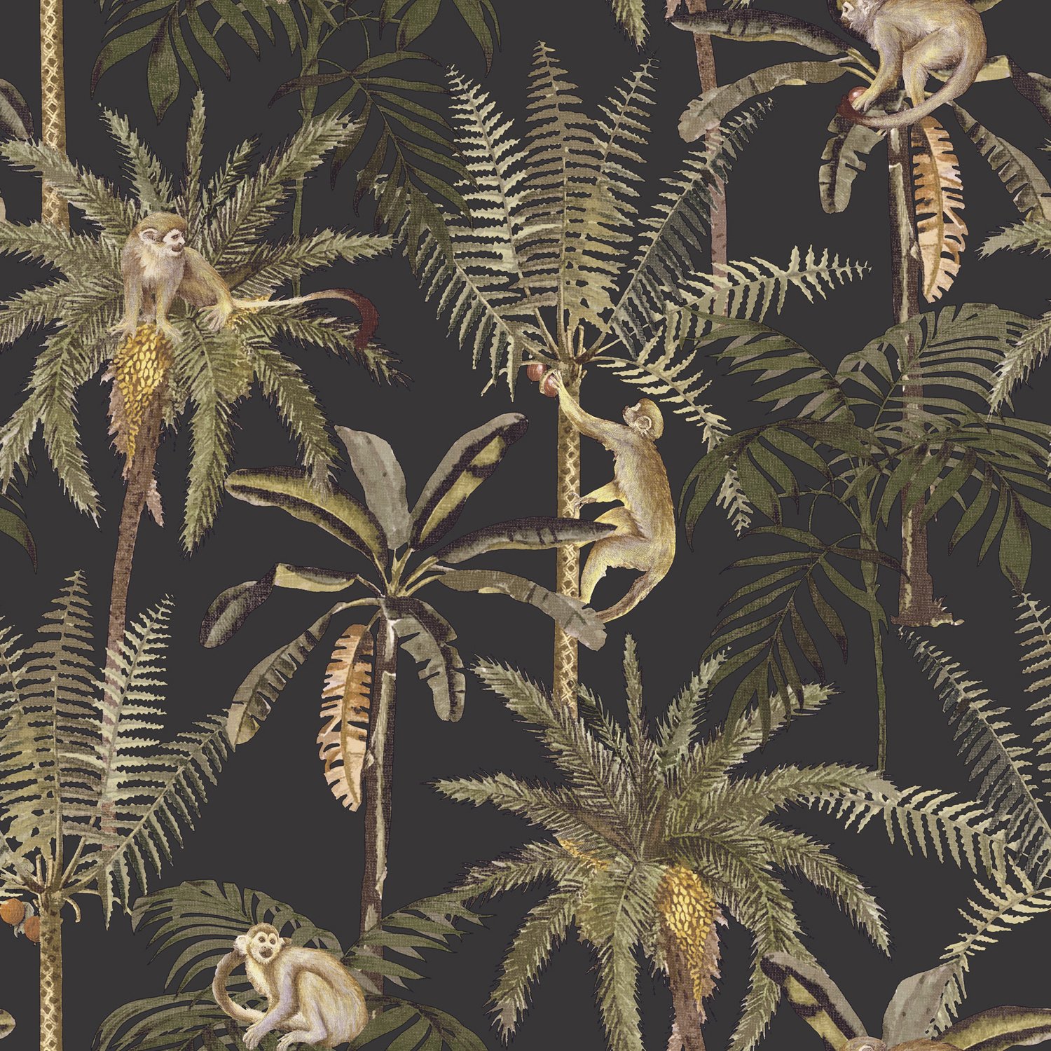 Dutch Wallcoverings Arboretum - Ateles Charcoal - Antraciet