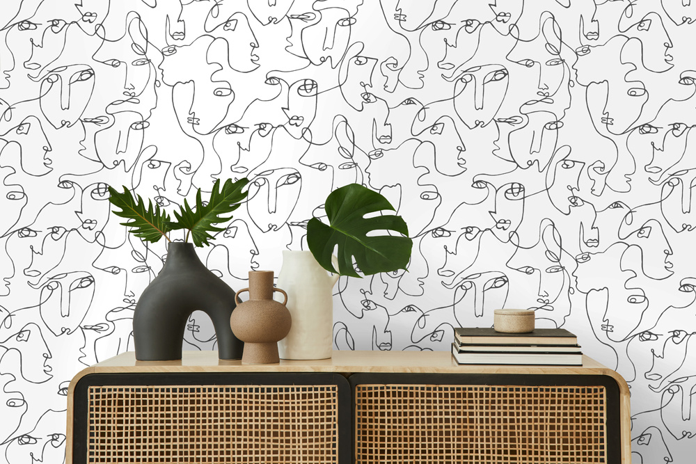 Dutch Wallcoverings Amazonia - Linear Visage Black/White - Zwart/Wit