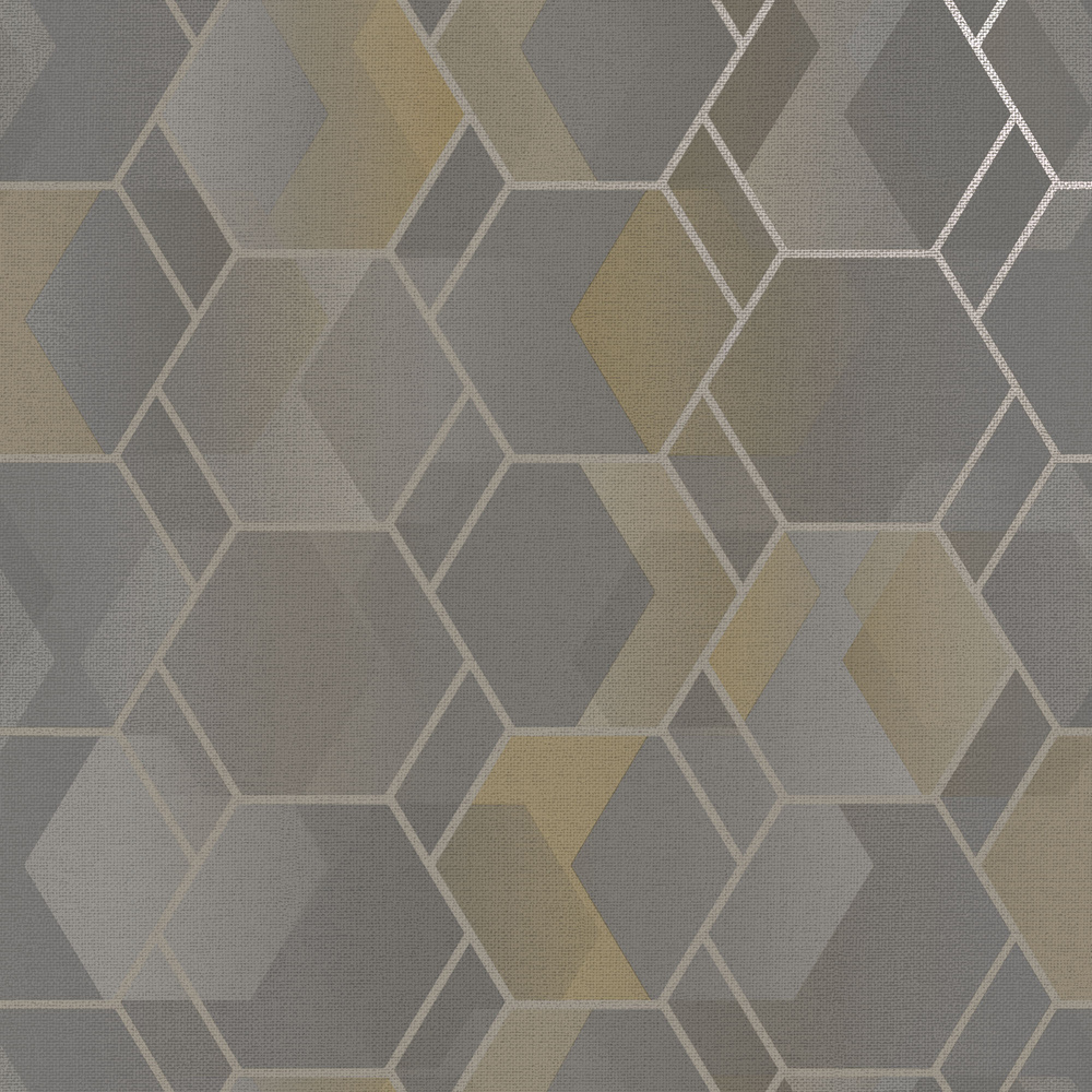 Dutch Wallcoverings Amazonia - Cassius Grey/Yellow - Grijs/Geel