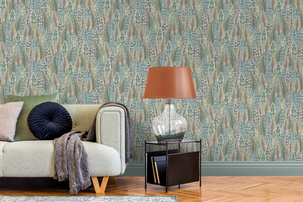 Dutch Wallcoverings Amazonia - Amherst Coral/Blue - Multicolor