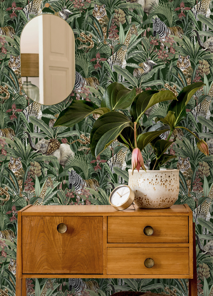 Dutch Wallcoverings Amazonia - Serengeti Green - Multicolor