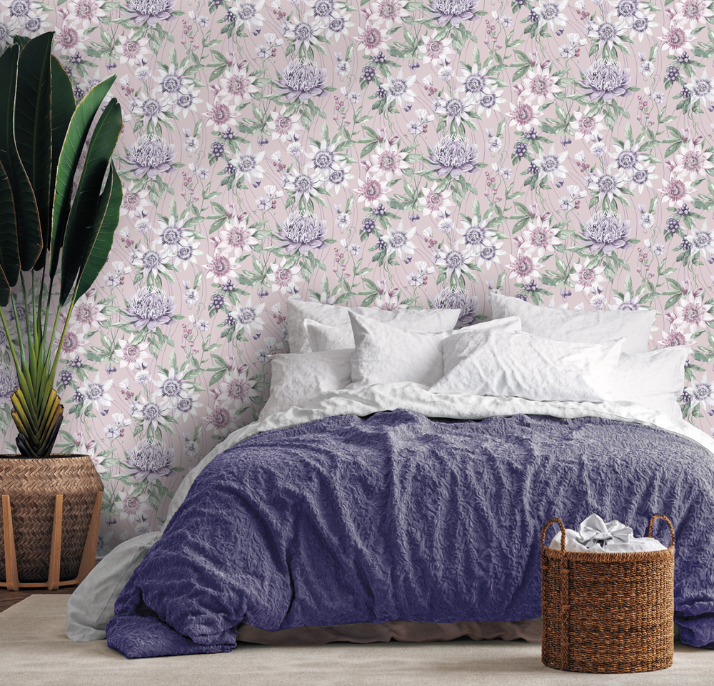 Dutch Wallcoverings Amazonia - Passiflora Pink - Roze