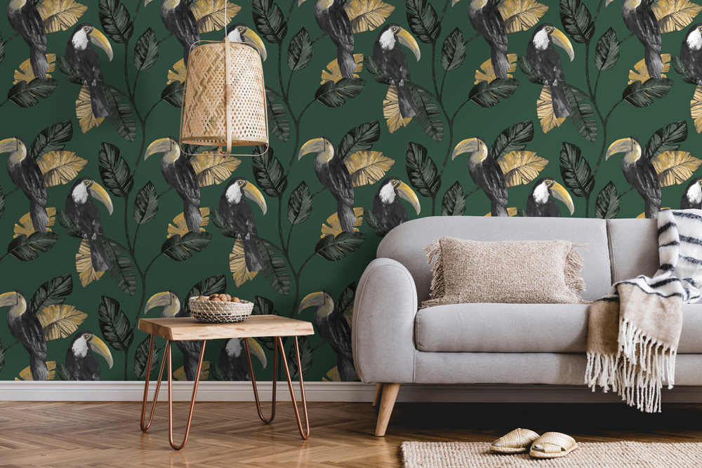 Dutch Wallcoverings Amazonia - Tiki Green - Groen