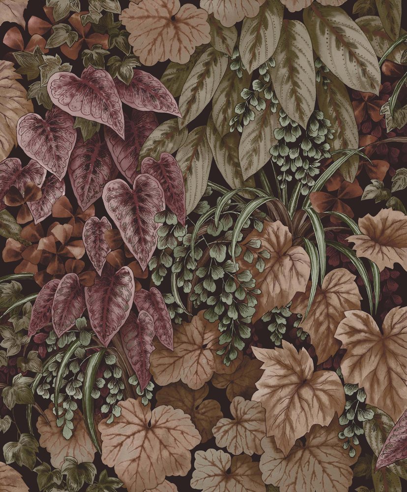 Dutch Wallcoverings Cascading Gardens - Cascading Garden - Crimson