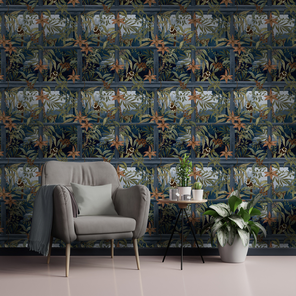 Dutch Wallcoverings Cascading Gardens - Comoro - Navy