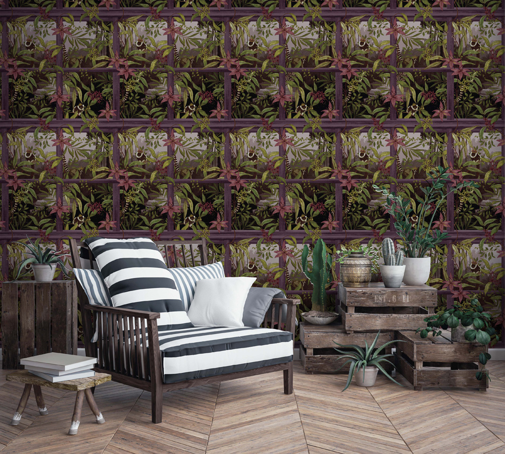 Dutch Wallcoverings Cascading Gardens - Comoro - Plum