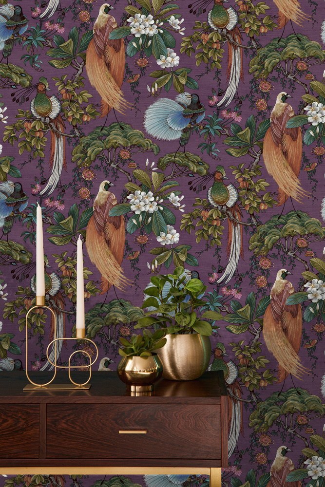 Dutch Wallcoverings Cascading Gardens - Yasuni - Plum