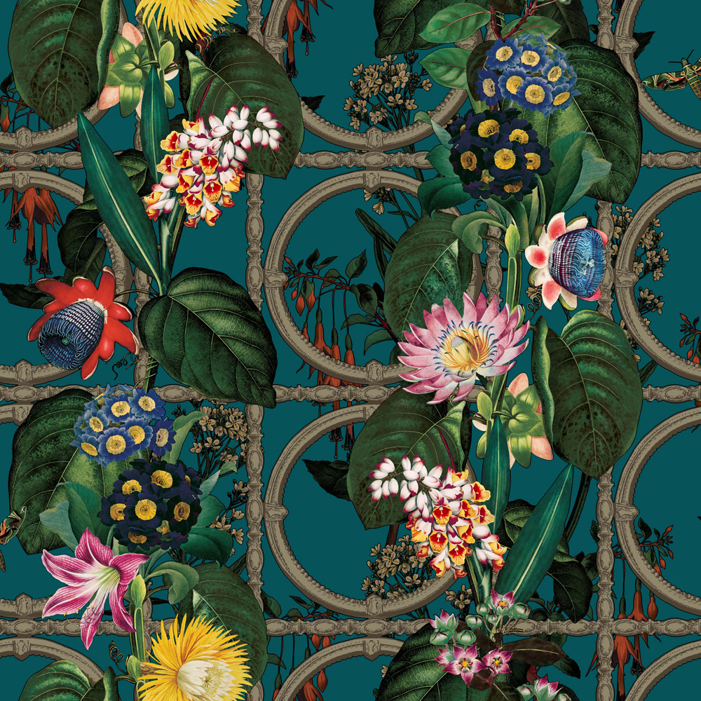 Dutch Wallcoverings Cascading Gardens - Alata - Teal