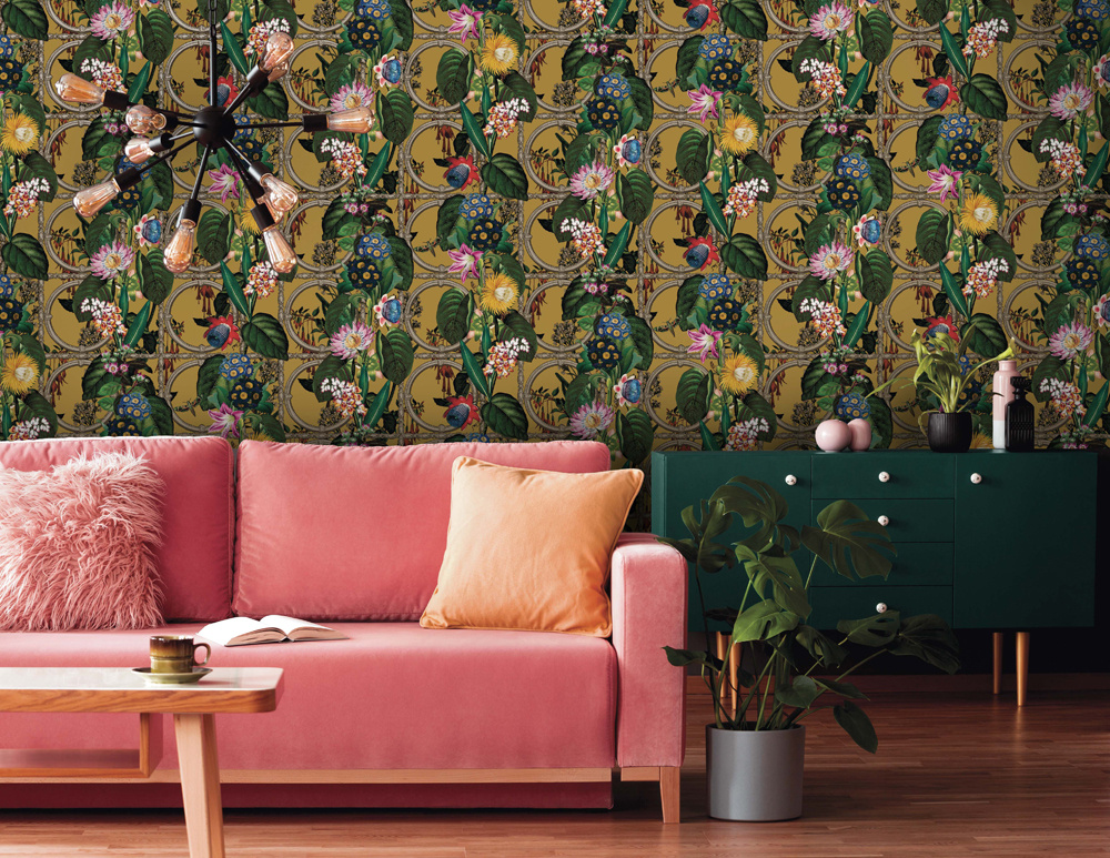 Dutch Wallcoverings Cascading Gardens - Alata - Ochre