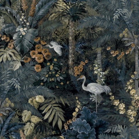 Dutch Wallcoverings Cascading Gardens - Masoala - Navy