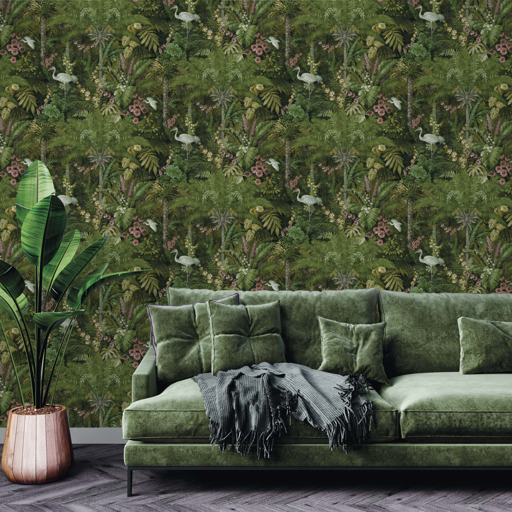 Dutch Wallcoverings Cascading Gardens - Masoala - Green