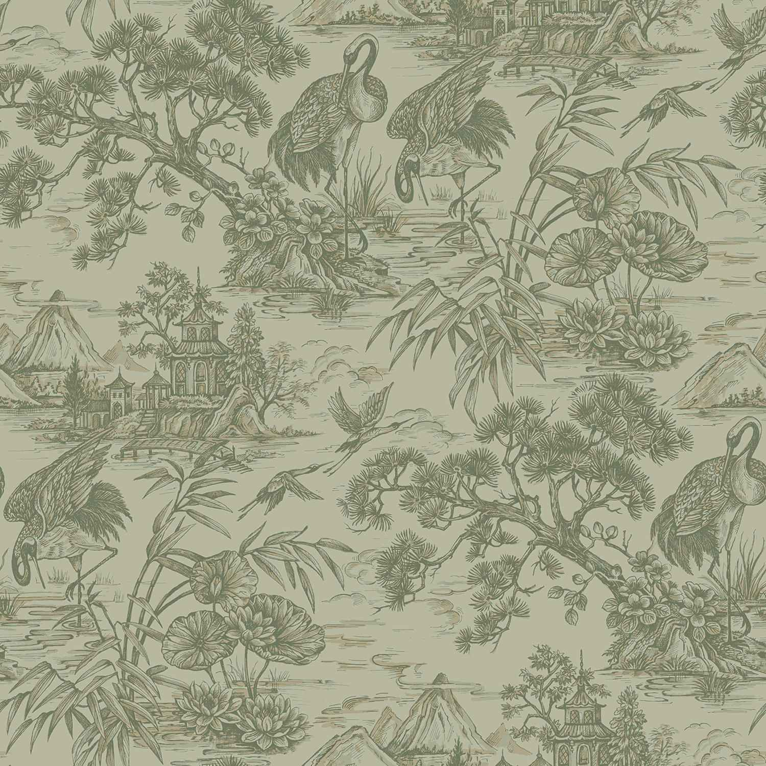 Dutch Wallcoverings Arboretum - Natoru Sage - Groen