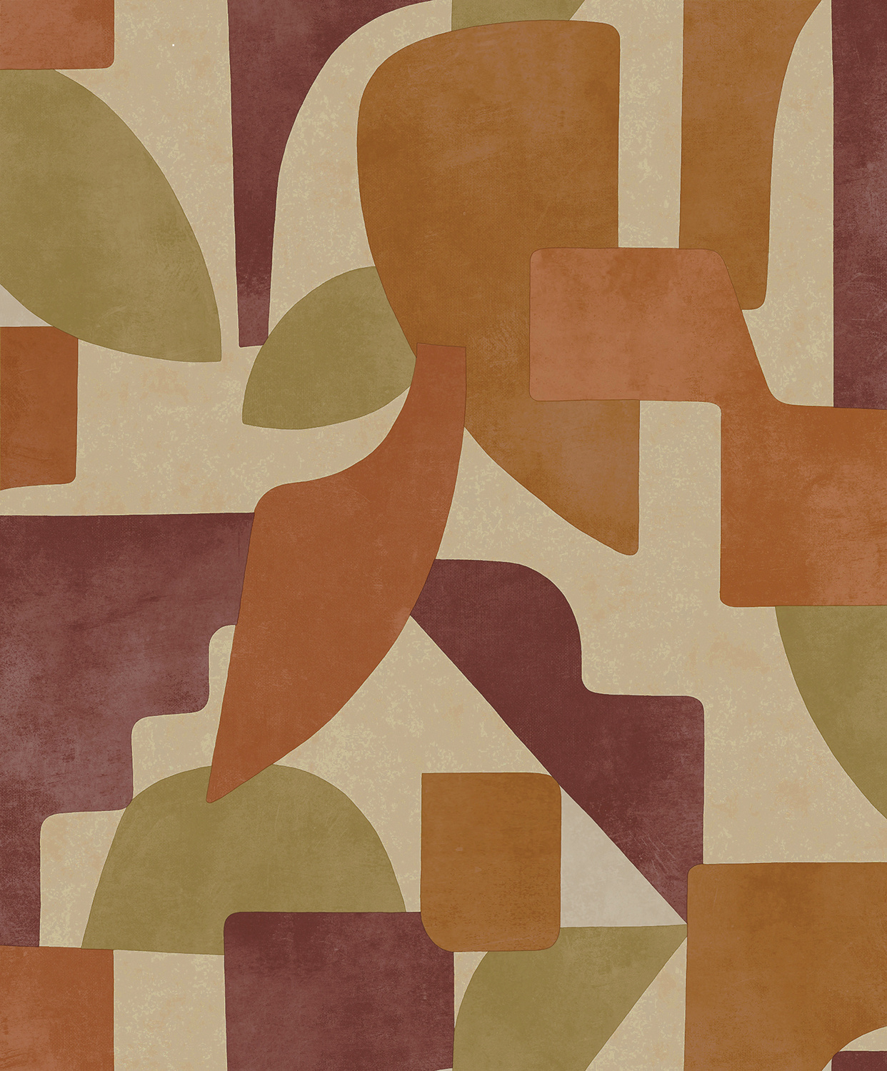 Dutch Wallcoverings Arboretum - Linnet Burgundy/Orange - Multi