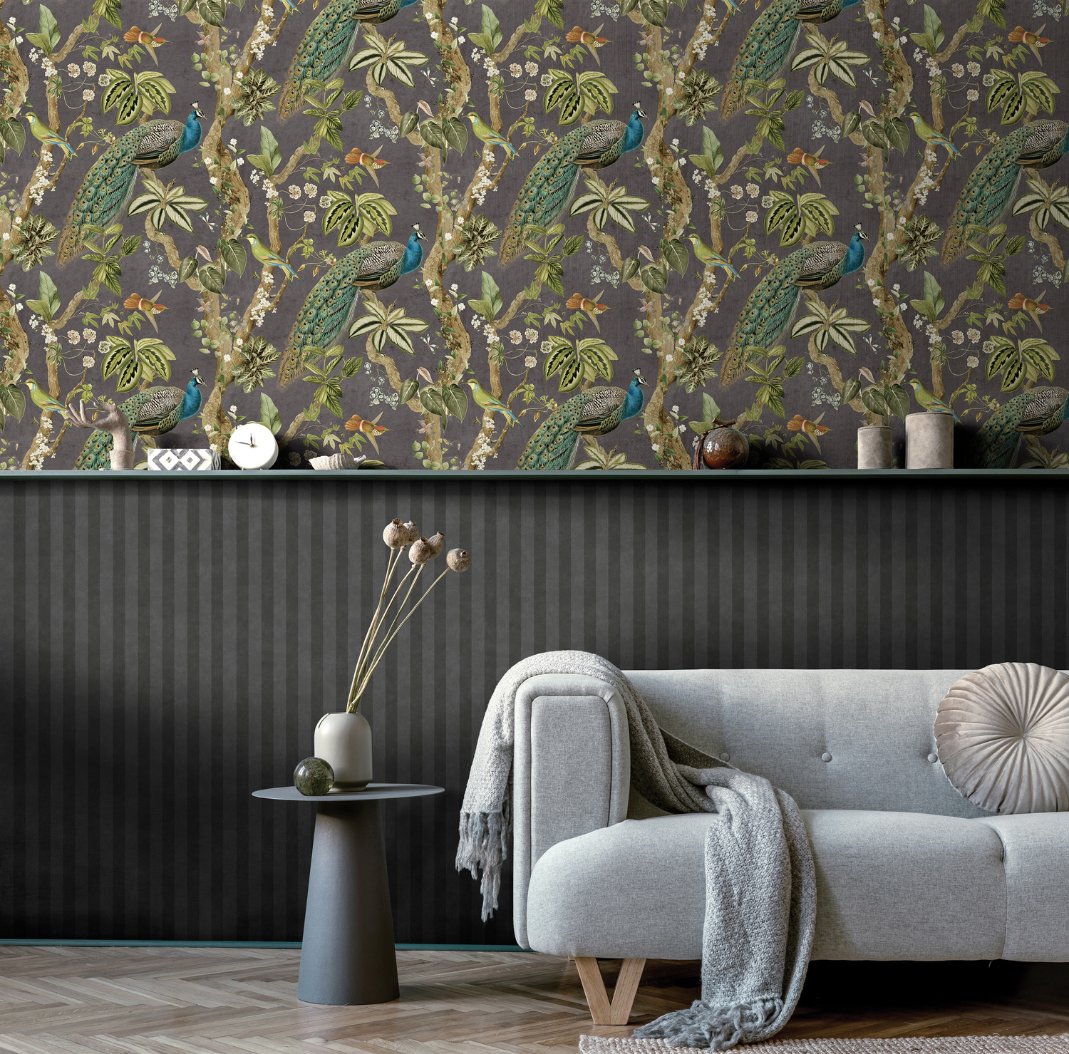 Dutch Wallcoverings Arboretum - Cassia Charcoal - Multi