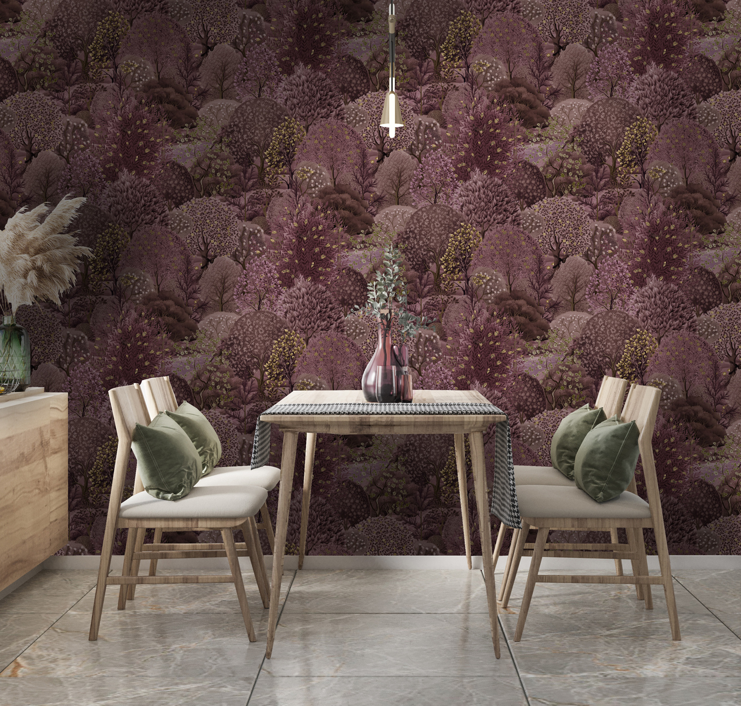 Dutch Wallcoverings Arboretum - Arboretum Berry - Bordeaux