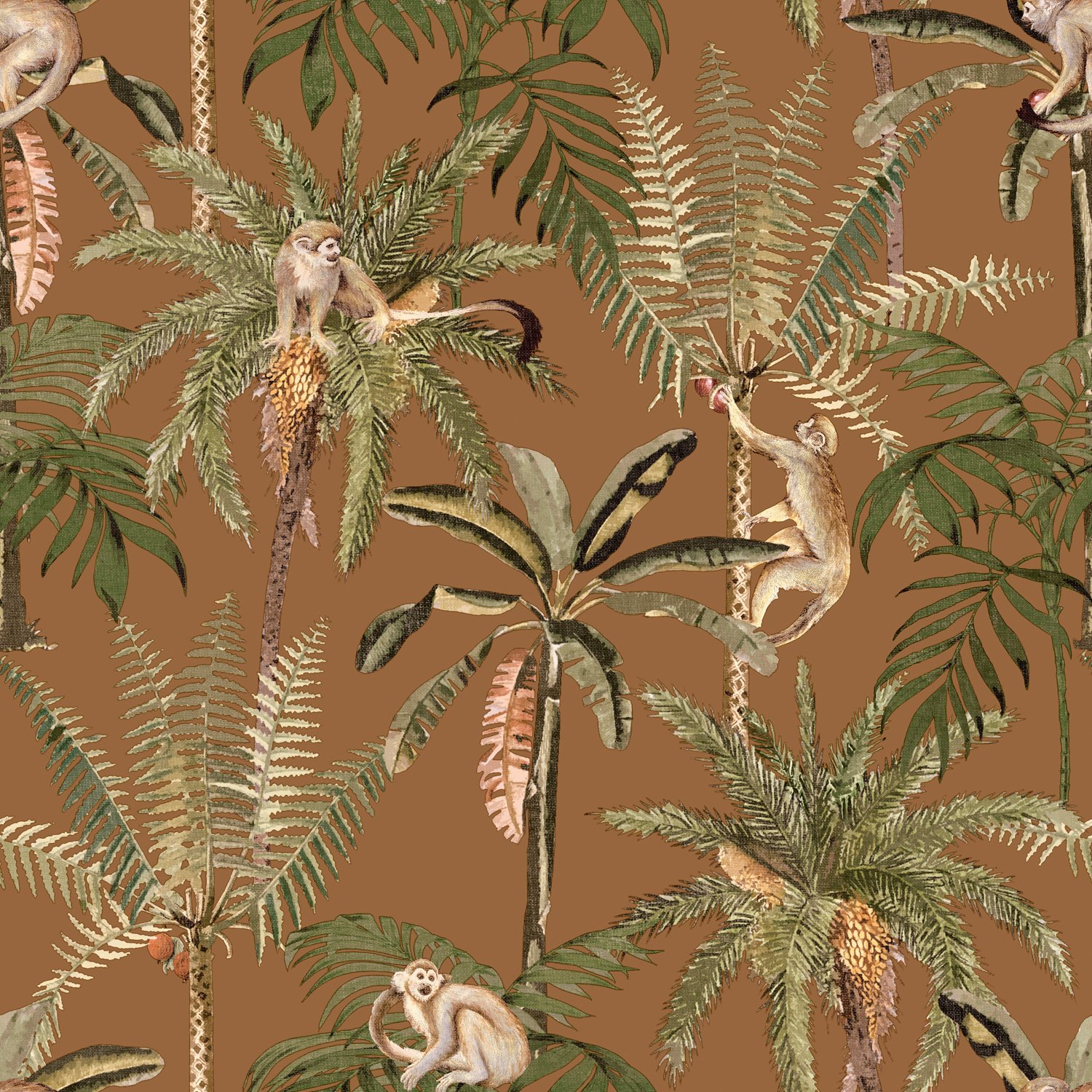 Dutch Wallcoverings Arboretum - Ateles Burnt Orange - Oranje