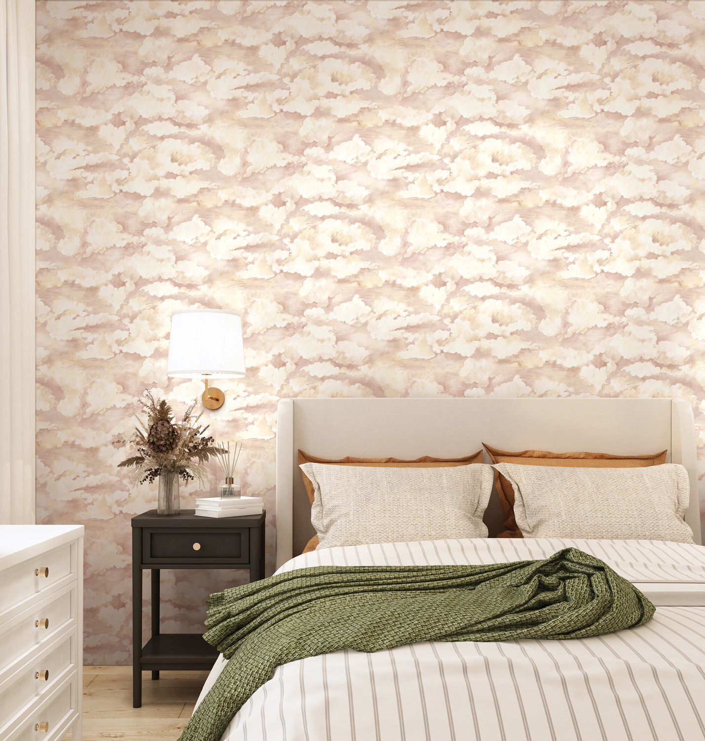 Dutch Wallcoverings Arboretum - Sora Coral - Bordeaux/Beige