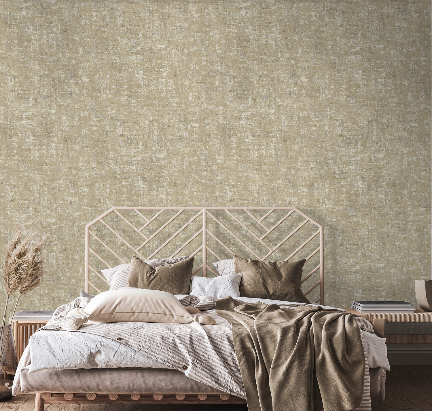 Dutch Wallcoverings Khalili - Brindle Bead Taupe/Gold - Taupe/Goud