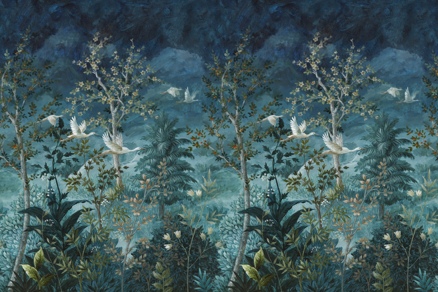 Dutch Wallcoverings Arboretum - Mural Midnight Blue - Multi