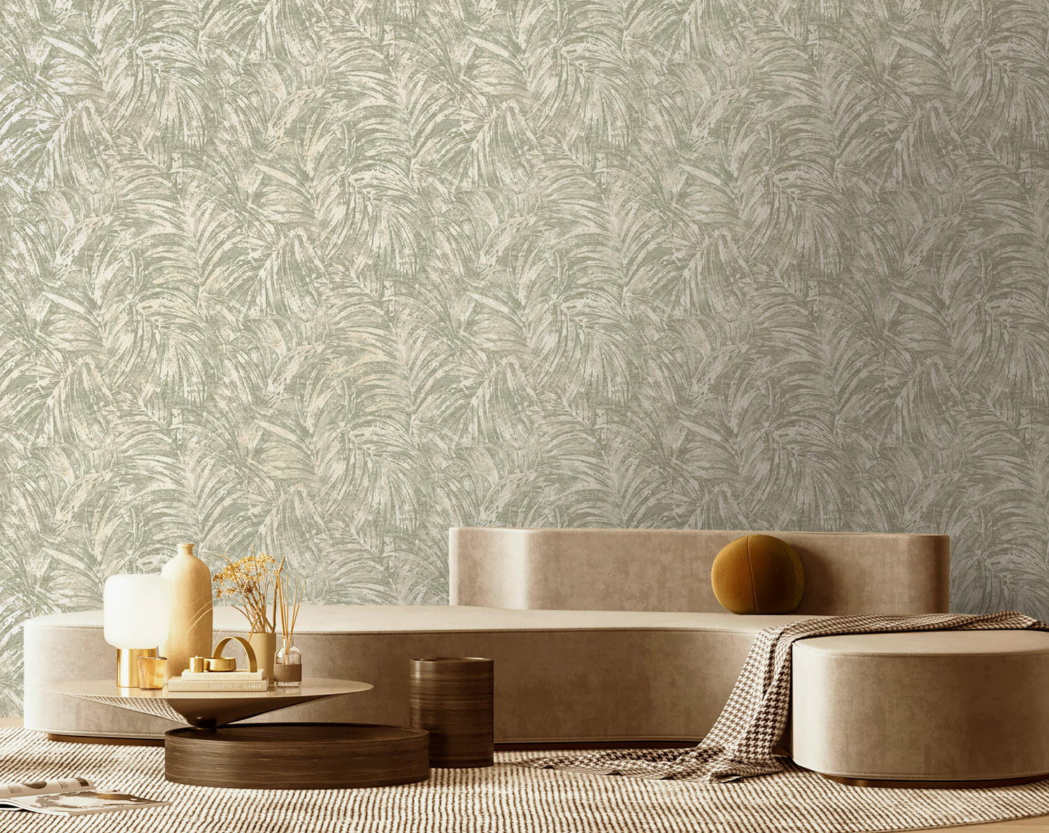 Dutch Wallcoverings Sahara - Pindo Sage Beads - Groen