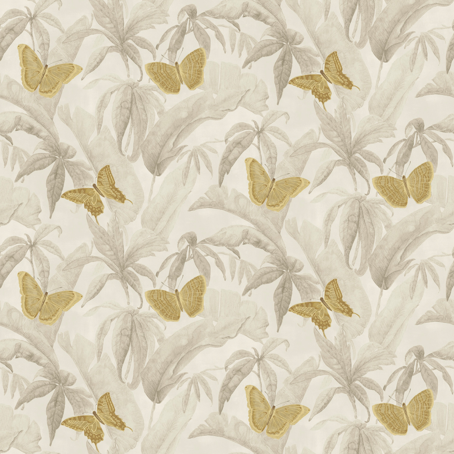 Dutch Wallcoverings Designology - Silverdale Gold Butterfly - Multi