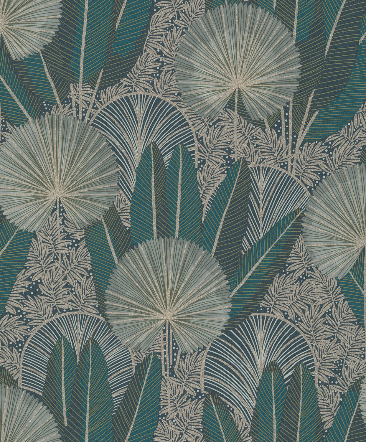 Dutch Wallcoverings Asperia - Asperia - Donkerblauw/Groen