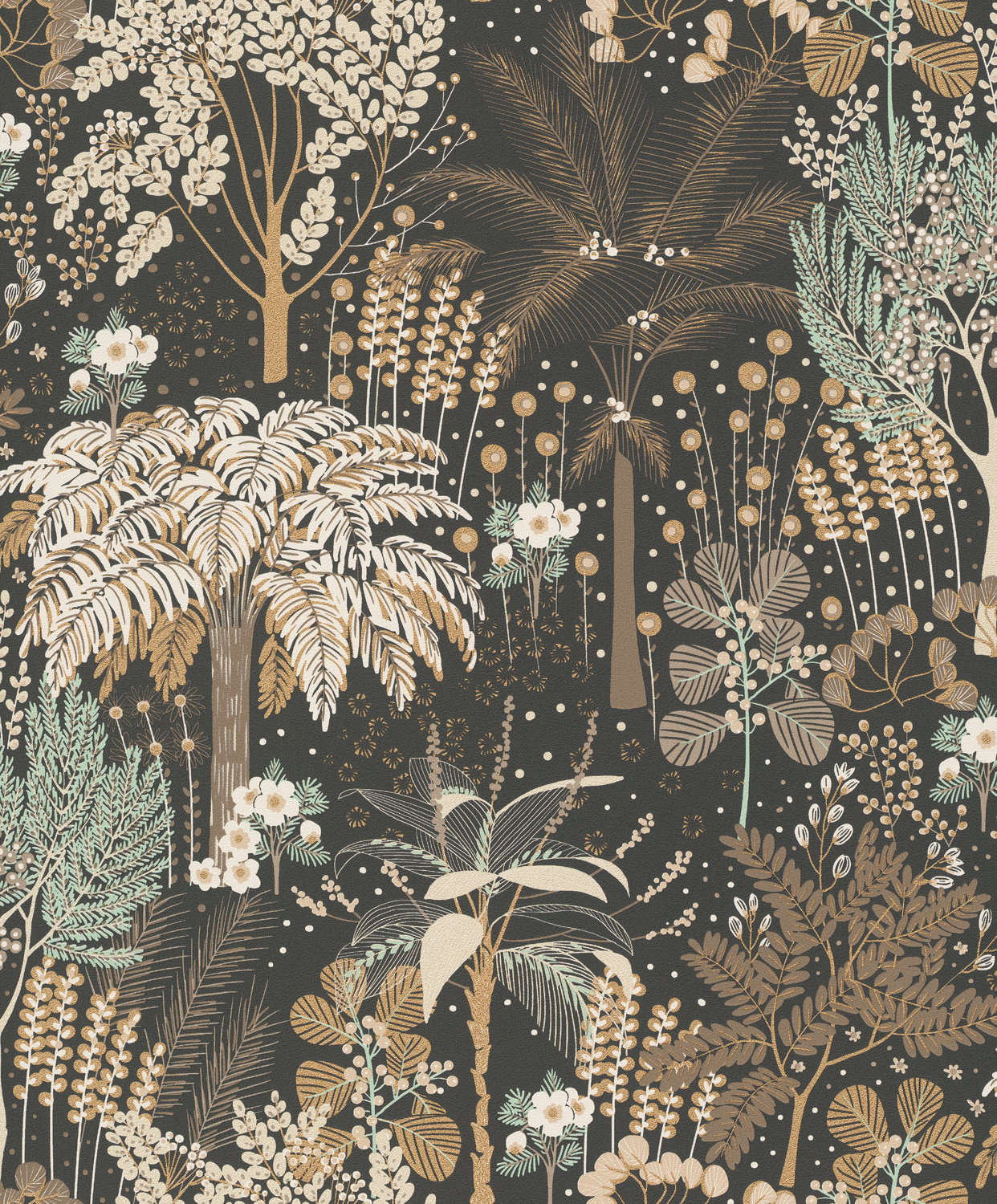 Dutch Wallcoverings Asperia - Louan Zwart/- Groen/Goud