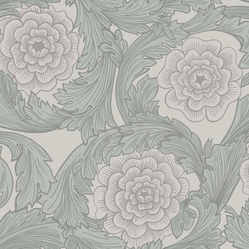 Dutch Wallcoverings Blomstermala - Rosa Grey - Grijs