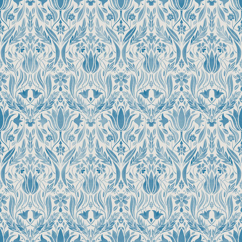 Dutch Wallcoverings Blomstermala - Ludvig Blue - Blauw