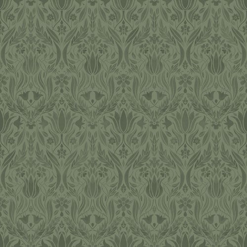 Dutch Wallcoverings Blomstermala - Ludvig Green - Groen