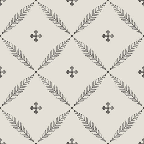 Dutch Wallcoverings Blomstermala - Henry White/Black - Wit/Zwart