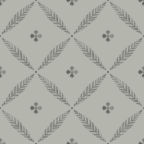 Dutch Wallcoverings Blomstermala - Henry Grey/Black - Grijs/Zwart