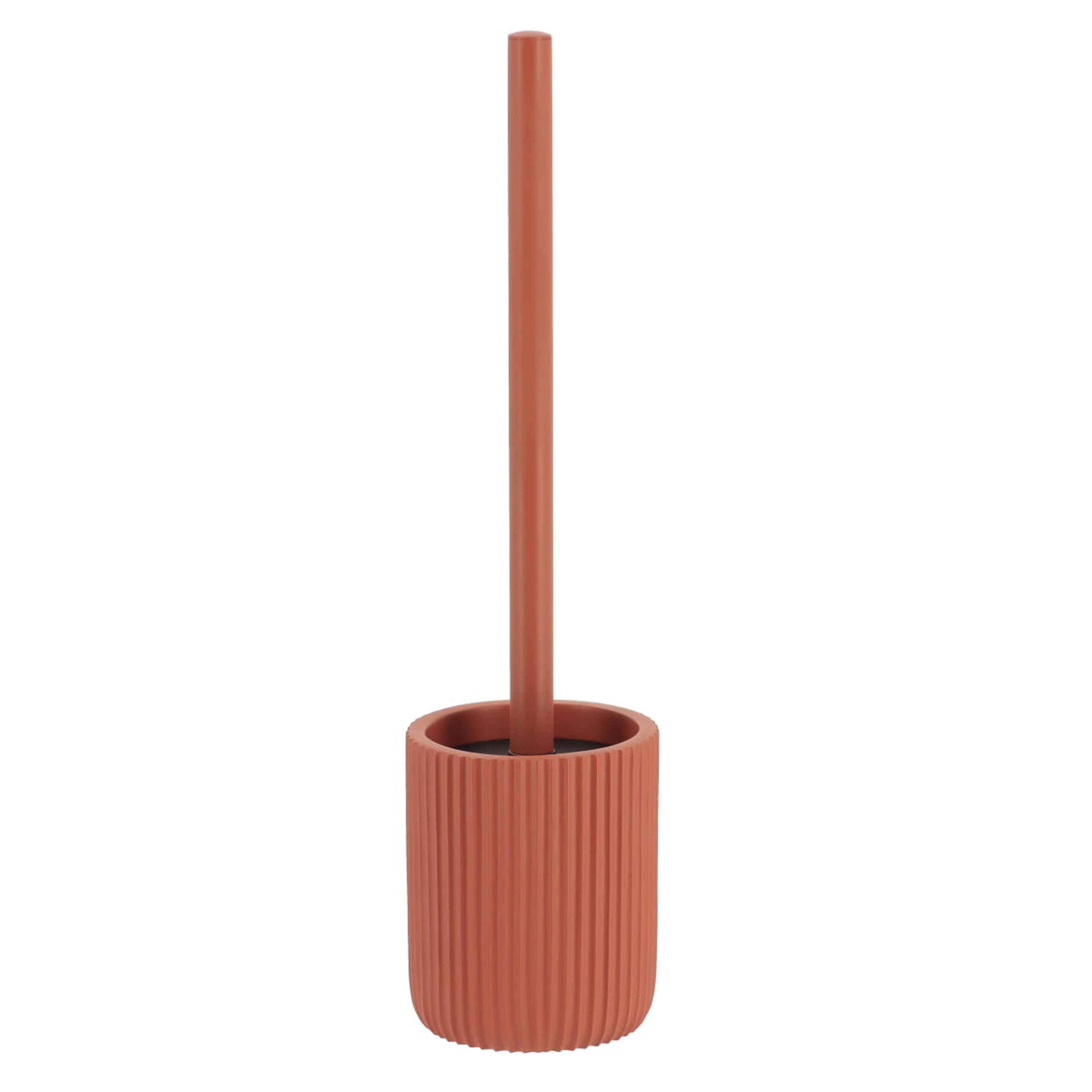 Tendance WC borstel met houder - terracotta - geribbeld - cm -