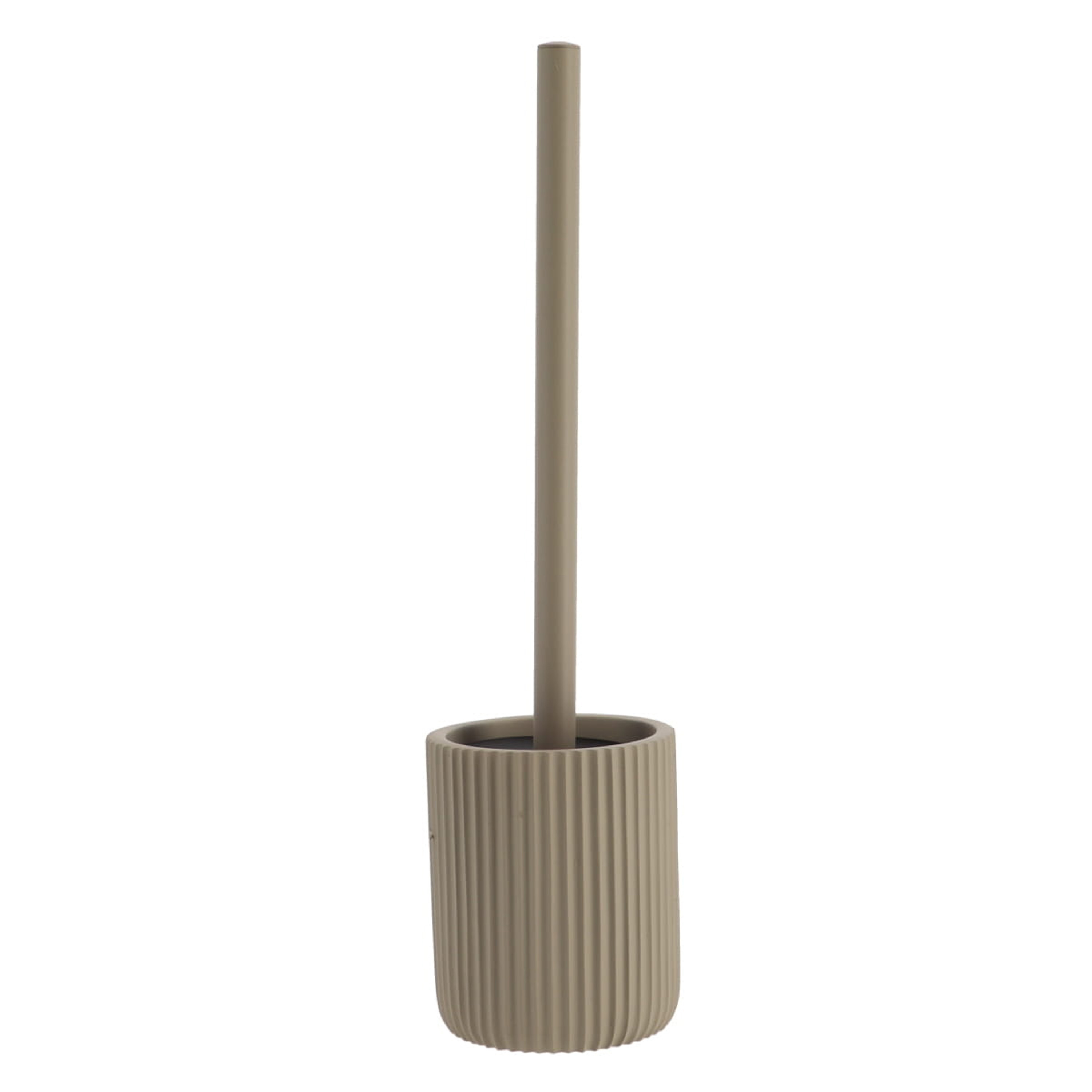 Tendance WC borstel met houder 101 - taupe - geribbeld - cm -