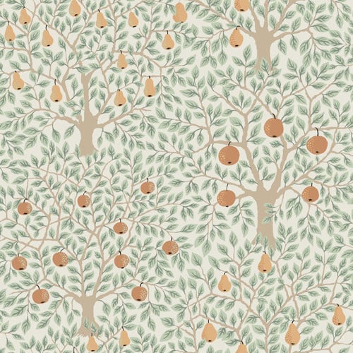 Dutch Wallcoverings Apelviken - Pomona White/Green - Wit/Groen