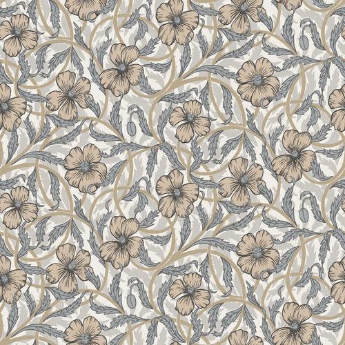 Dutch Wallcoverings Lyckebo - Poppy White - Wit