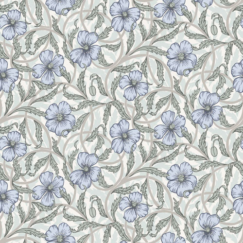 Dutch Wallcoverings Lyckebo - Poppy Blue - Blauw