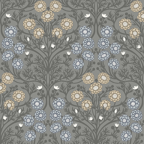 Dutch Wallcoverings Ekbacka - Bellis Grey - Grijs