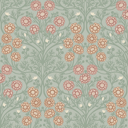 Dutch Wallcoverings Ekbacka - Bellis Light Green - Groen